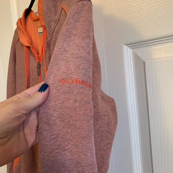 Columbia mauve pink and orange lined zip up hoodie - Picture 3 of 6